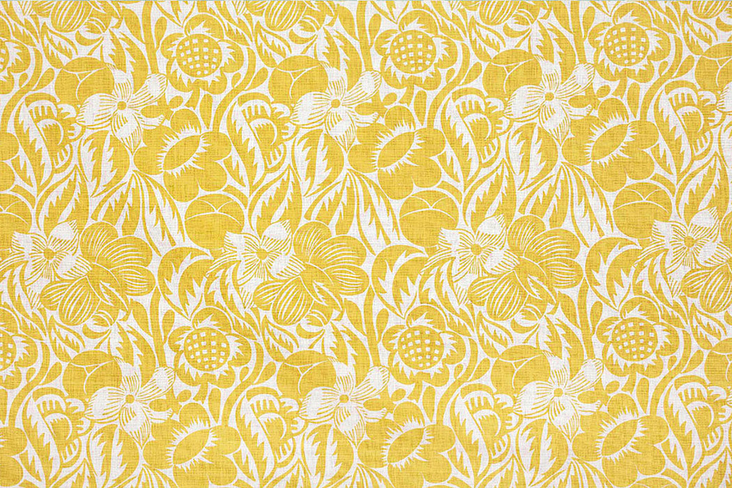 Christopher Farr Fleurs Etoilees Indoor Printed Lemon Fabric Sample