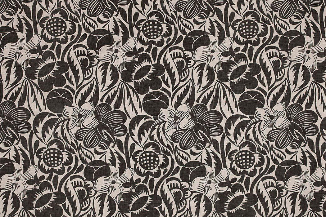 Christopher Farr Fleurs Etoilees Indoor Printed Charcoal Fabric Sample