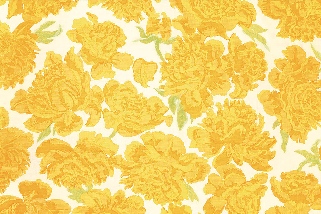 Christopher Farr Peonies Indoor Printed Lemon Fabric Sample