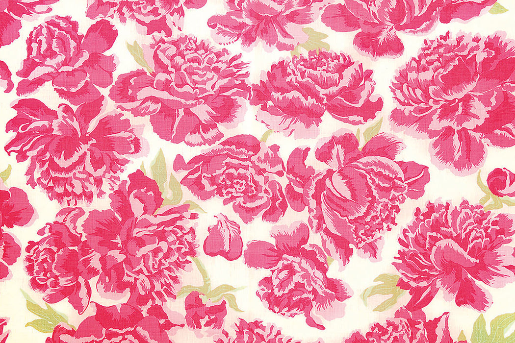 Christopher Farr Peonies Indoor Printed Hot Pink Fabric Sample