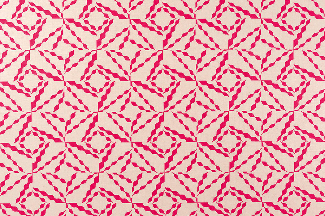 Christopher Farr Puzzle Indoor Printed Hot Pink Fabric Sample