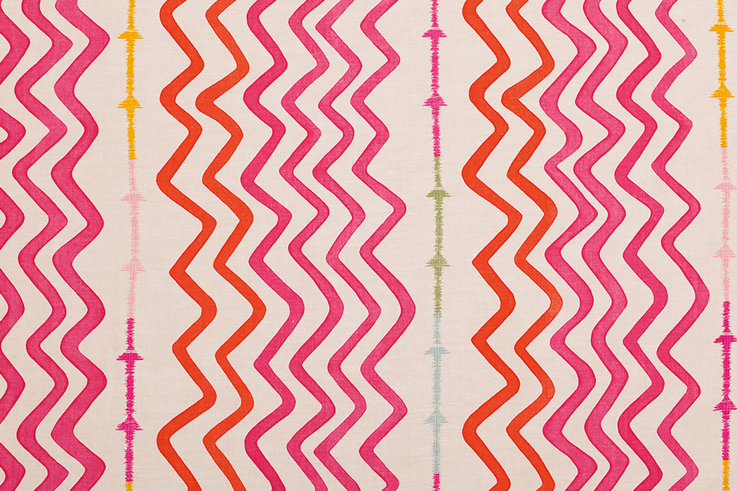 Christopher Farr Rick Rack Indoor Printed Embroidered Hot Pink Fabric Sample