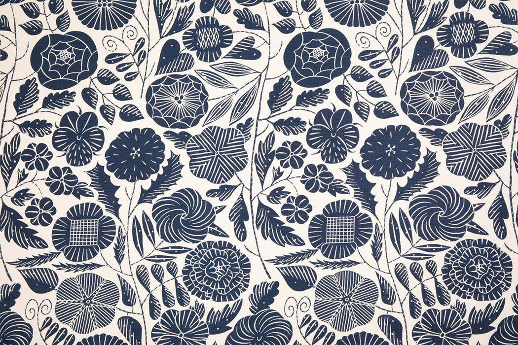 Christopher Farr Eden Indoor Printed Dark Indigo Fabric Sample