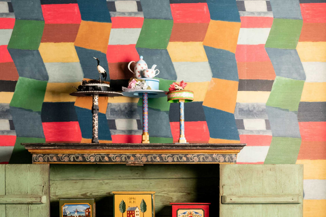 Christopher Farr Zig Zag Raffia Slate Wallpaper Sample