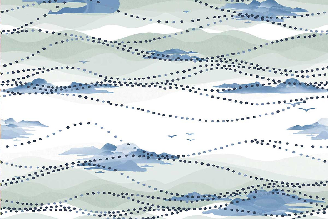 Christopher Farr Island Atmosphere Standard Cobalt Wallpaper Sample