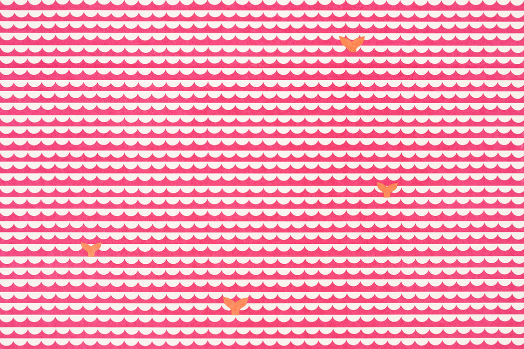 Christopher Farr We Sailed Away Standard Fuchsia Wallpaper Sample