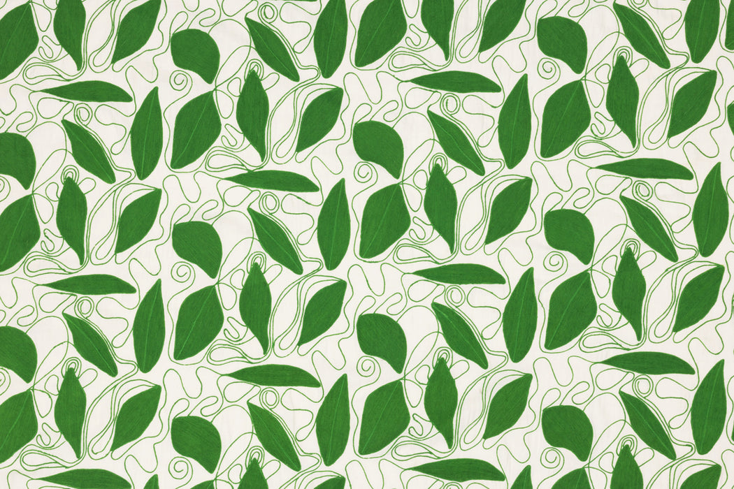 Christopher Farr Foliage Indoor Embroidered Green Fabric Sample