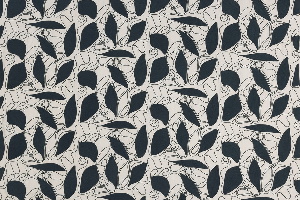 Christopher Farr Foliage Indoor Embroidered Navy Fabric Sample