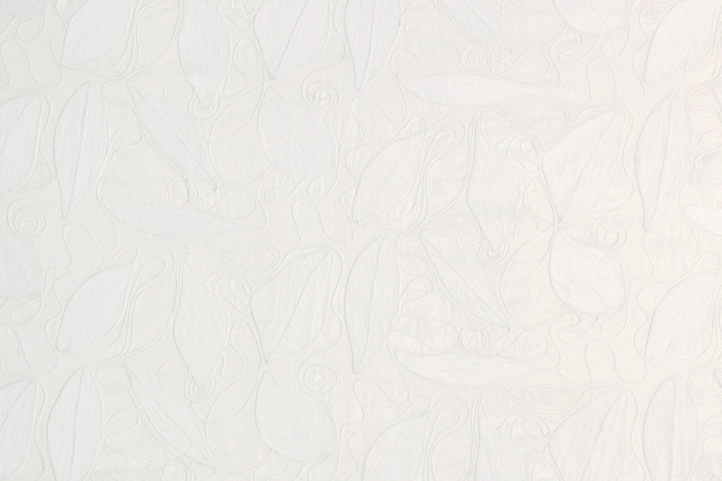 Christopher Farr Foliage Indoor Embroidered Ecru Fabric Sample