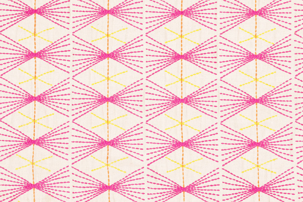 Christopher Farr Mikado Indoor Embroidered Hot Pink Fabric Sample