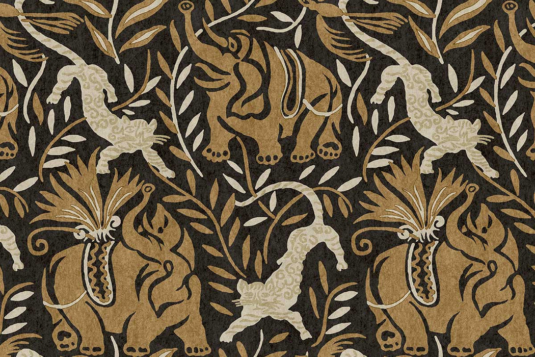 Christopher Farr La Jungle Vinyl Mocha Wallpaper Sample