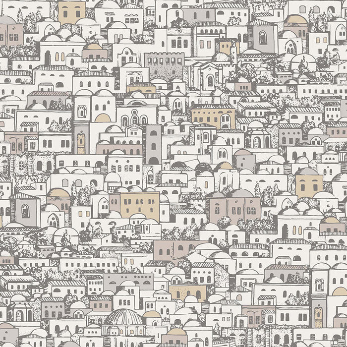 Cole & Son Mediterranea White/Gilver Wallpaper Sample 114/19038.CS.0