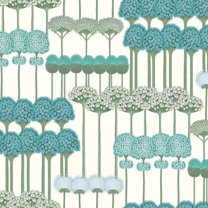 Cole & Son Allium Teal/Jade/White Wallpaper Sample 115/12035.CS.0