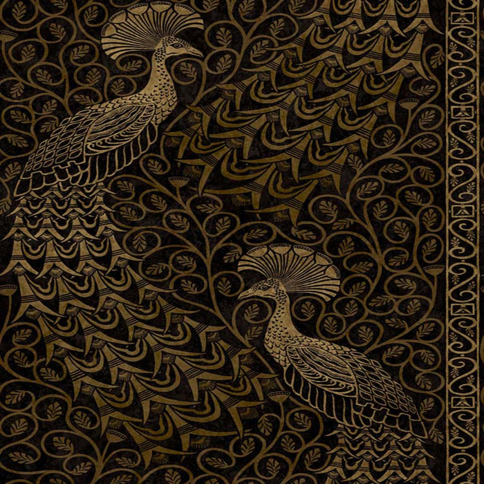 Cole & Son Pavo Parade M Gold/Soot Wallpaper Sample 116/8032.CS.0