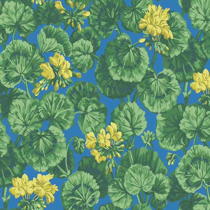 Cole & Son Geranium Lemon/Forest Green/Electric Blue Wallpaper Sample 117/11032.CS.0