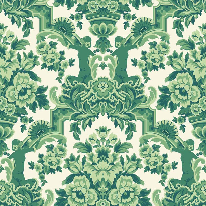 Cole & Son Lola Forest Greens On White Wallpaper Sample 117/13040.CS.0