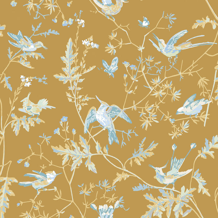 Cole & Son Hummingbirds Grey/Gold Wallpaper 124/1006.CS.0