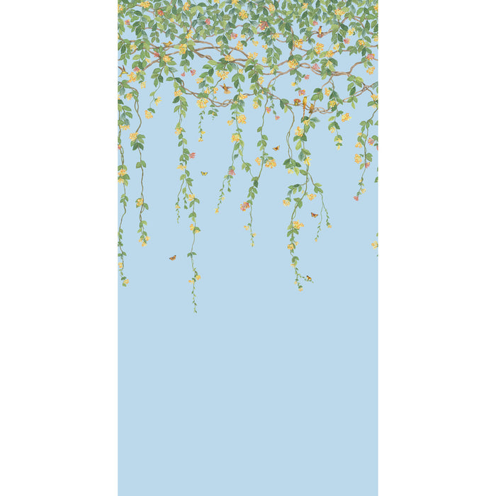 Cole & Son Hummingbirds Flora Blue Wallpaper Sample 124/2011.CS.0