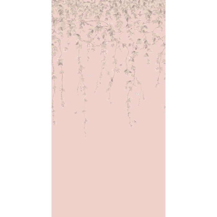 Cole & Son Hummingbirds Flora Pink/Grey Wallpaper Sample 124/2014.CS.0