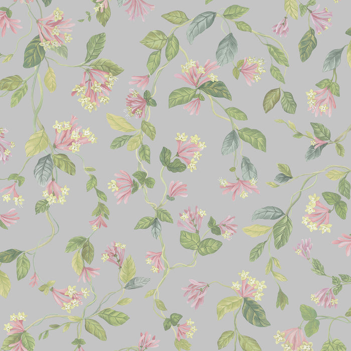 Cole & Son Flora Grey/Pink Wallpaper Sample 124/3017.CS.0