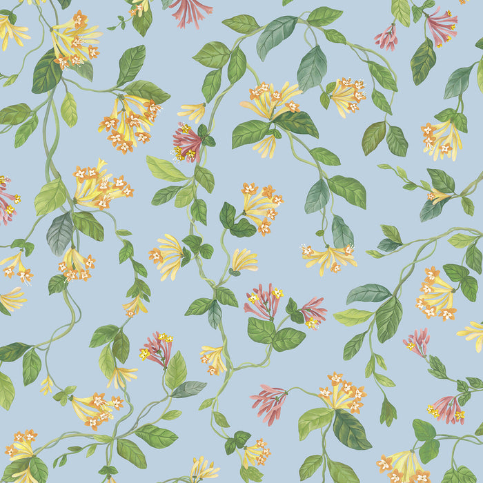 Cole & Son Flora Blue/Orange Wallpaper 124/3018.CS.0