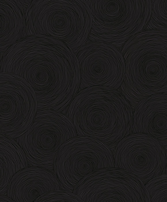 Seabrook Designs Leaves Onyx Wallpaper Sample 1303300