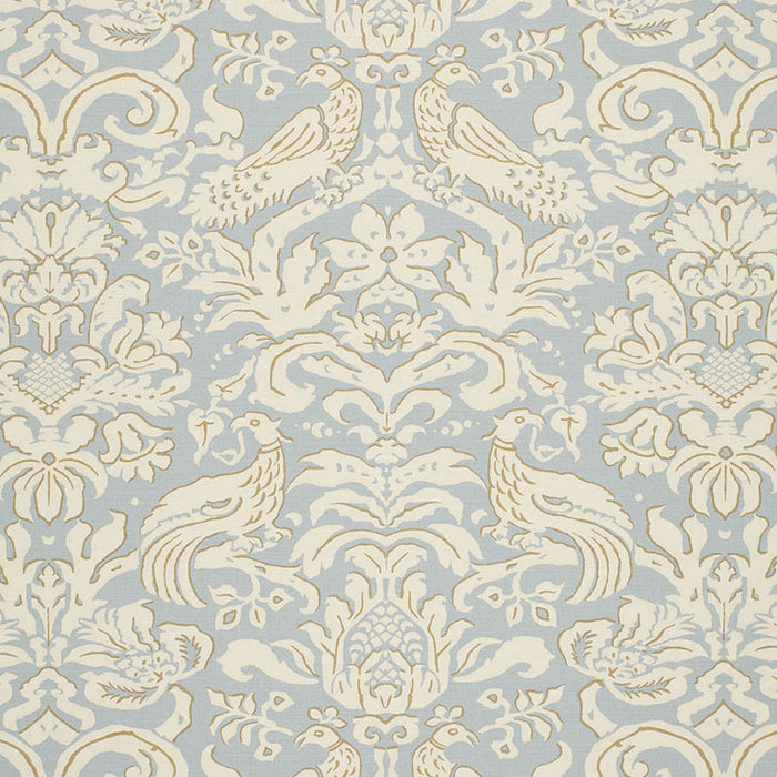 Schumacher Aldwyn Damask Robin's Egg Fabric 1328000