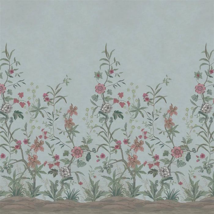 John Derian Peacock Toile Scene 2 Panel 2 Wallpaper PJD6014-02