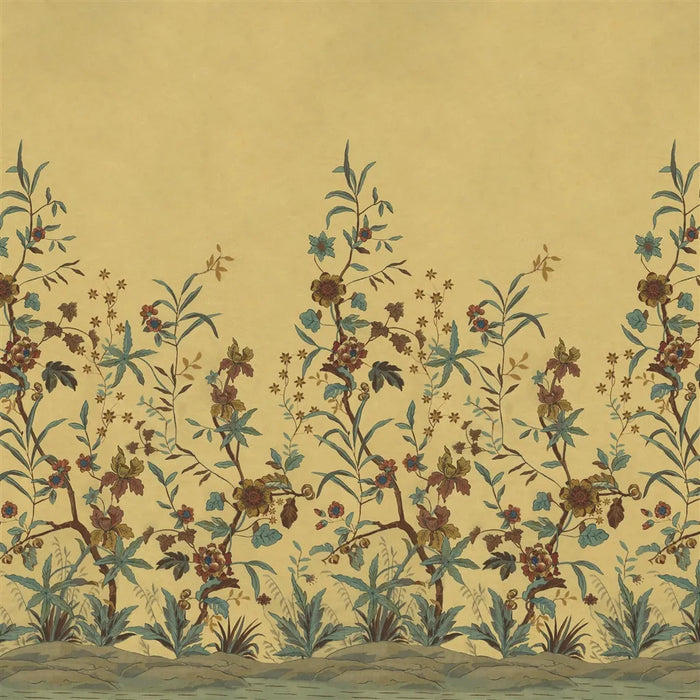 John Derian Peacock Toile Scene 2 Panel 1 Wallpaper PJD6014-01