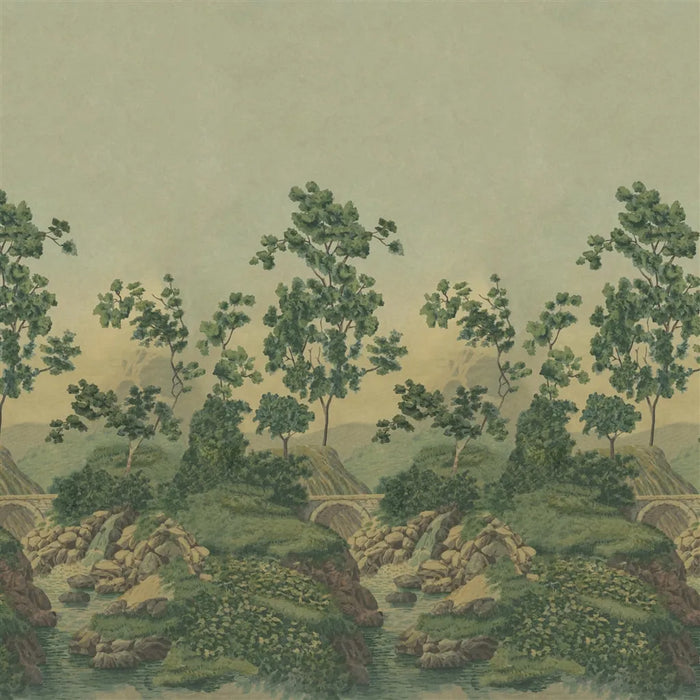 John Derian Castle Scene 2 Panel 1 Wallpaper PJD6012-01