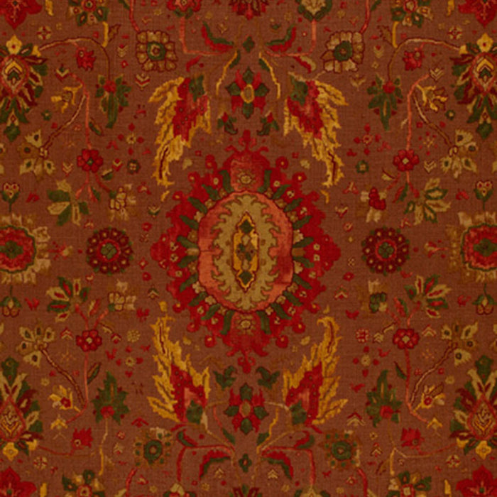Schumacher Jahanara Carpet Spice Brown Fabric Sample 172791