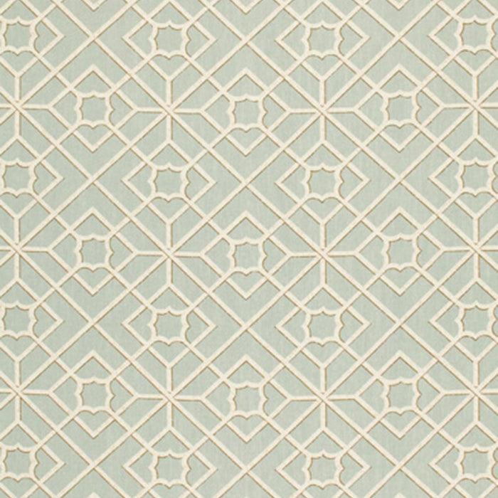 Schumacher Luan Fretwork Sky Fabric 173491