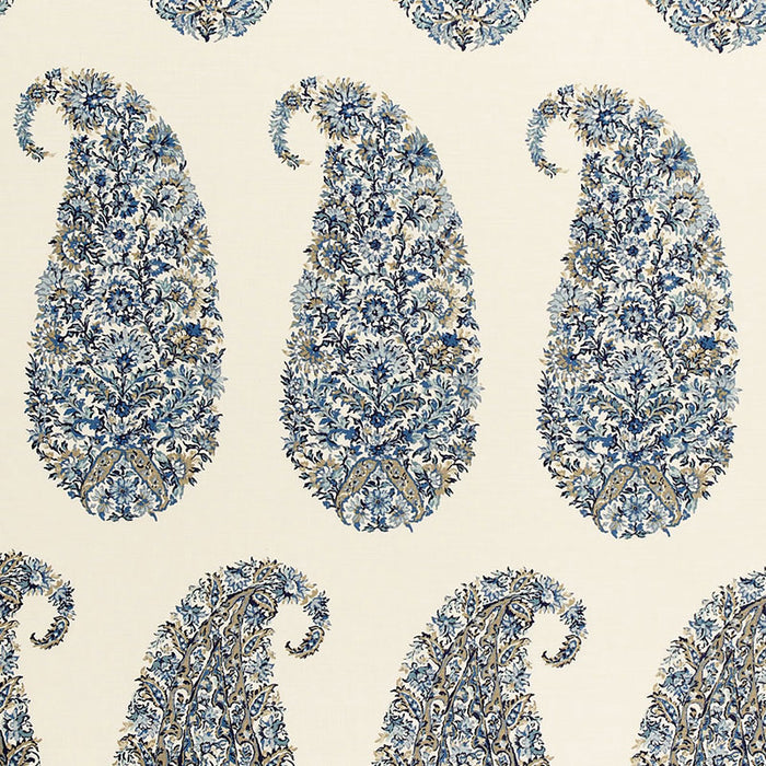 Schumacher Shirala Paisley Delft Fabric 173783