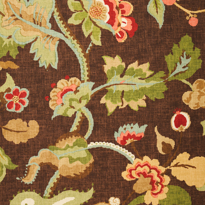 Schumacher Khantau Tree Mahogany Fabric Sample 173912
