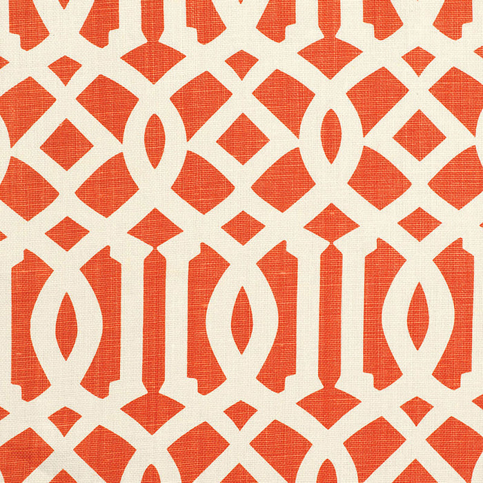 Schumacher Imperial Trellis II Ivory / Mandarin Fabric 174410