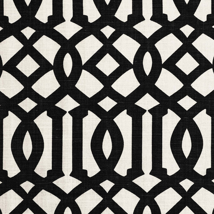Schumacher Imperial Trellis II Jet Fabric 174414