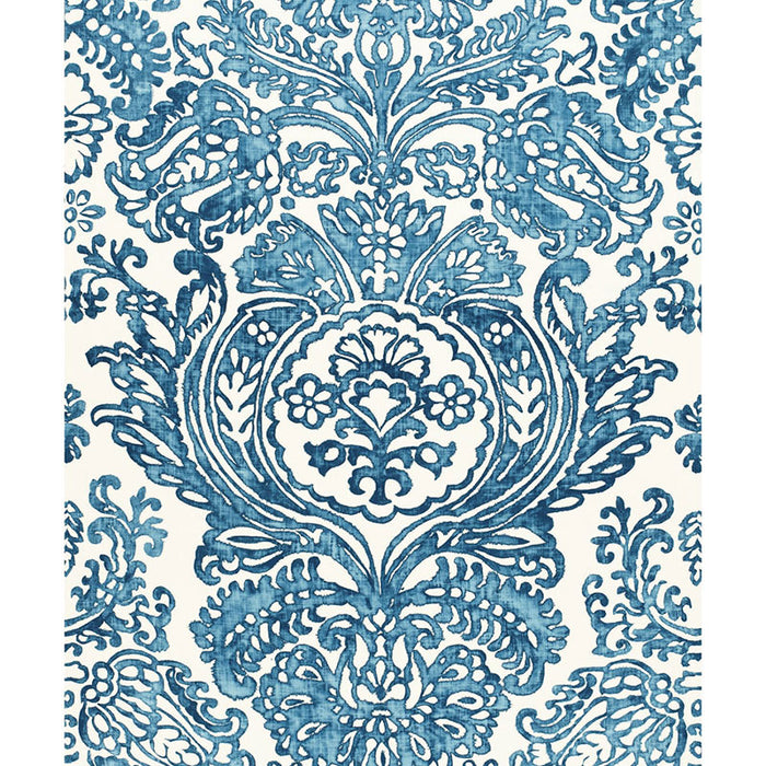 Schumacher Tremezzo Damask Caspian Fabric 175090