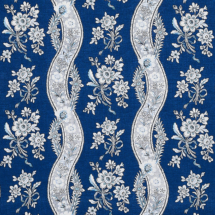 Schumacher Le Castellet Indigo Fabric Sample 175984