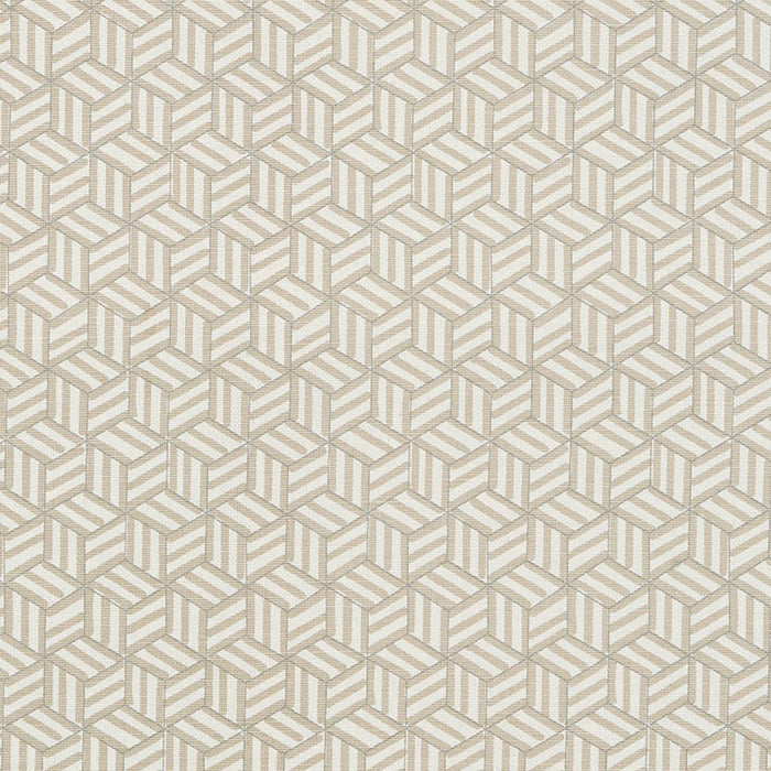 Schumacher Tumbling Blocks Greige Fabric 176040