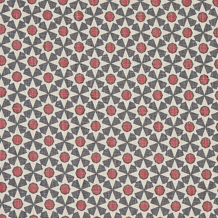 Schumacher Serendipity Slate & Rouge Fabric 176424