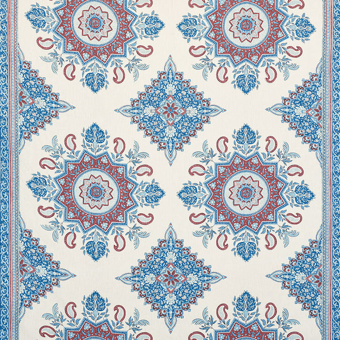 Schumacher Montecito Medallion Red Fabric 176482