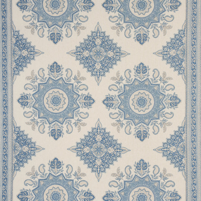 Schumacher Montecito Medallion China Blue Fabric 176484