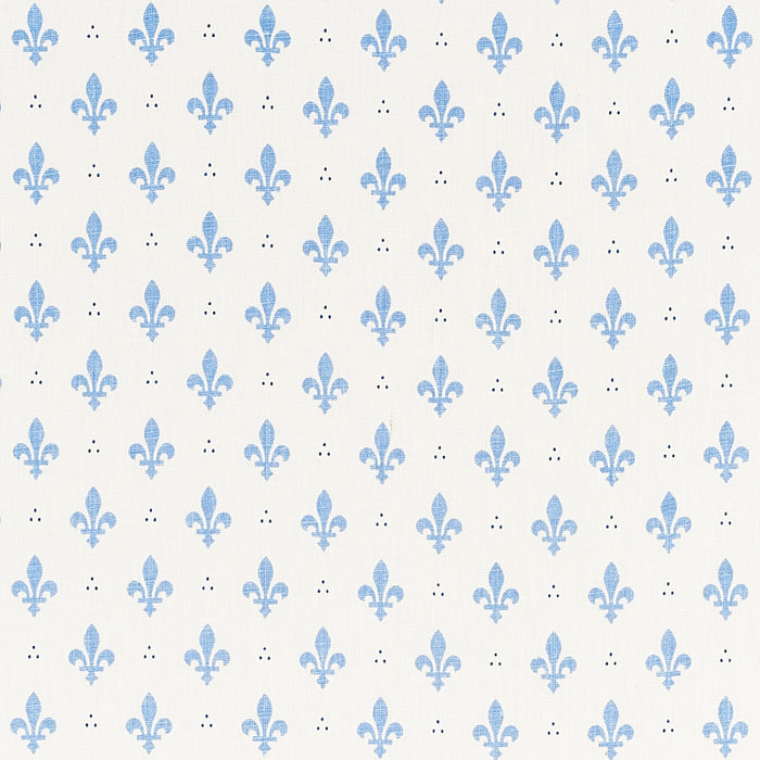 Schumacher Fleur De Lis Blue Fabric 176960