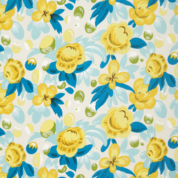 Schumacher Juin Citron & Peacock Fabric 177532