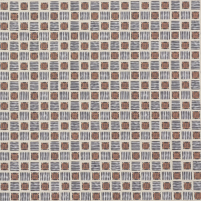 Schumacher Mottley Grid Wren Fabric Sample 177860