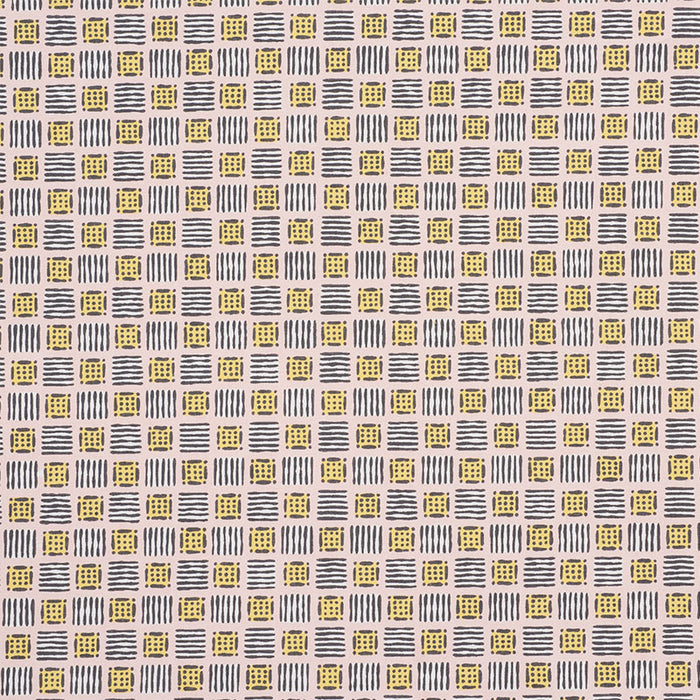 Schumacher Mottley Grid Pink Lemonade Fabric Sample 177861