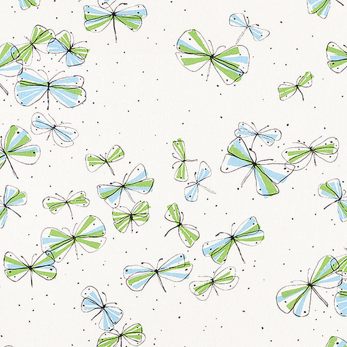 Schumacher Monarch's March Sky & Leaf Fabric 178280