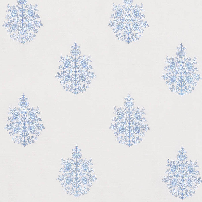 Schumacher Asara Flower Sheer Blue Fabric 178372