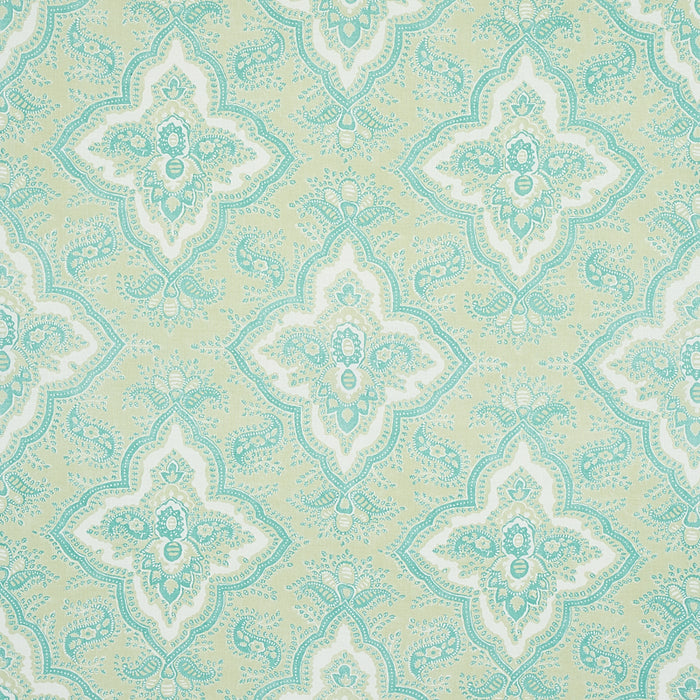 Schumacher Amalia Medallion Handmade Print Mineral Fabric 179441