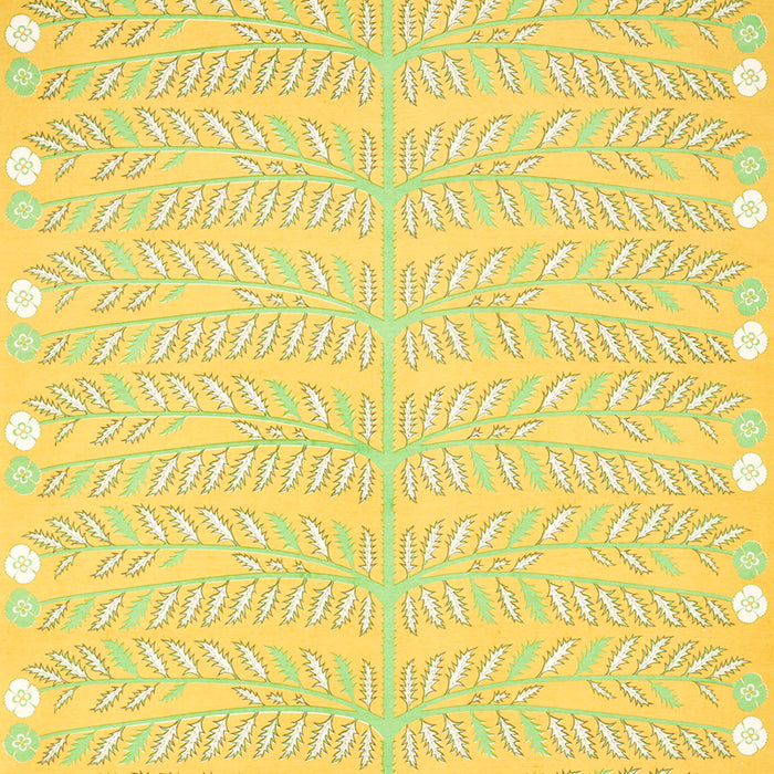 Schumacher Thistle Mustard Fabric Sample 179532